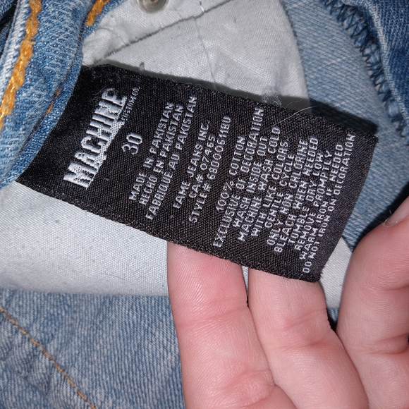 Machine Jeans Mens 30 Light Wash Distressed Denim Flap Pocket Y2K Streetwear - Picture 7 of 13